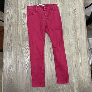 Grifflin Straight Leg Jeans Wash Denim Wear Premium Cotton Blend Red Medium